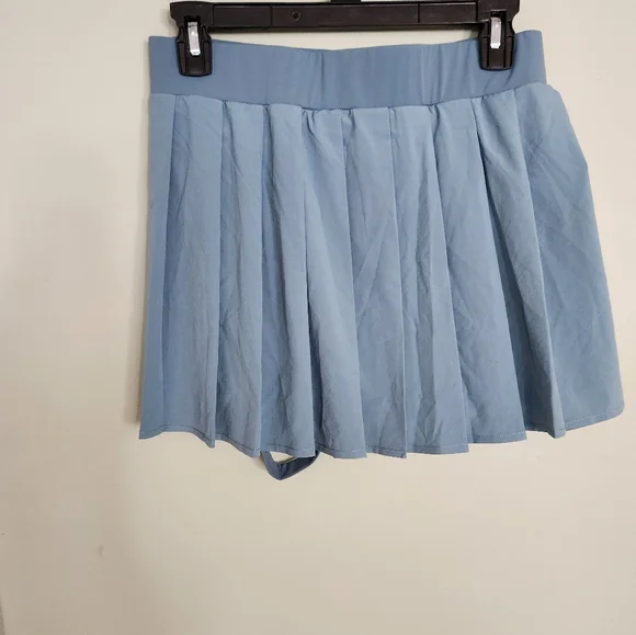 Blue Pleated Women's Skort - Picture 3 of 3